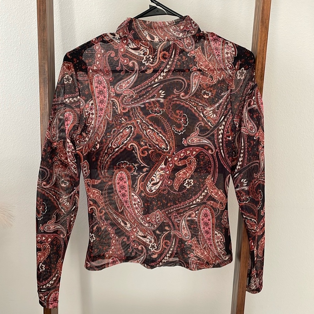 SHEIN paisley mesh top